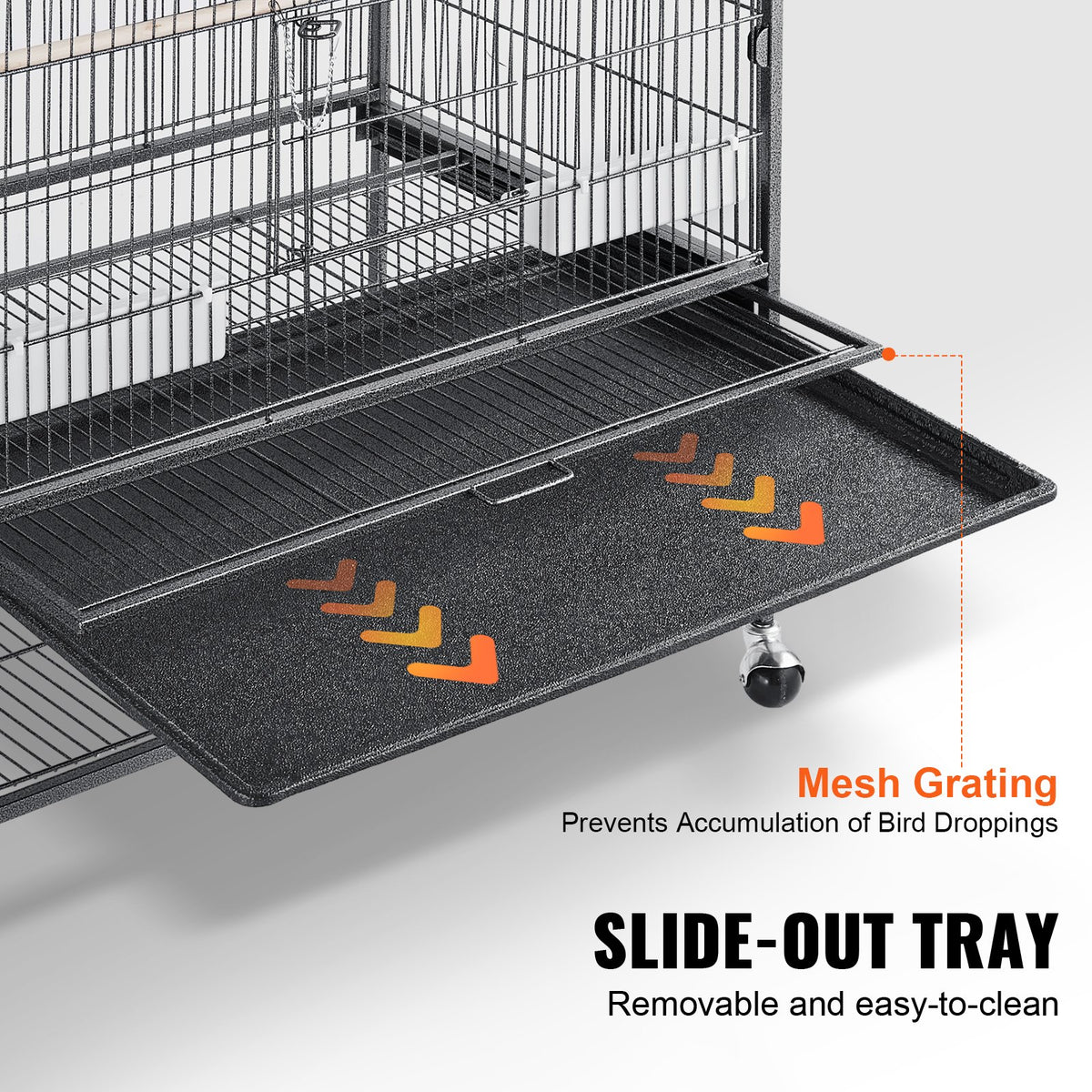 Large Bird Cage | 52" Carbon Steel Flight Cage for Parakeets, Cockatiels, Parrots & Macaws