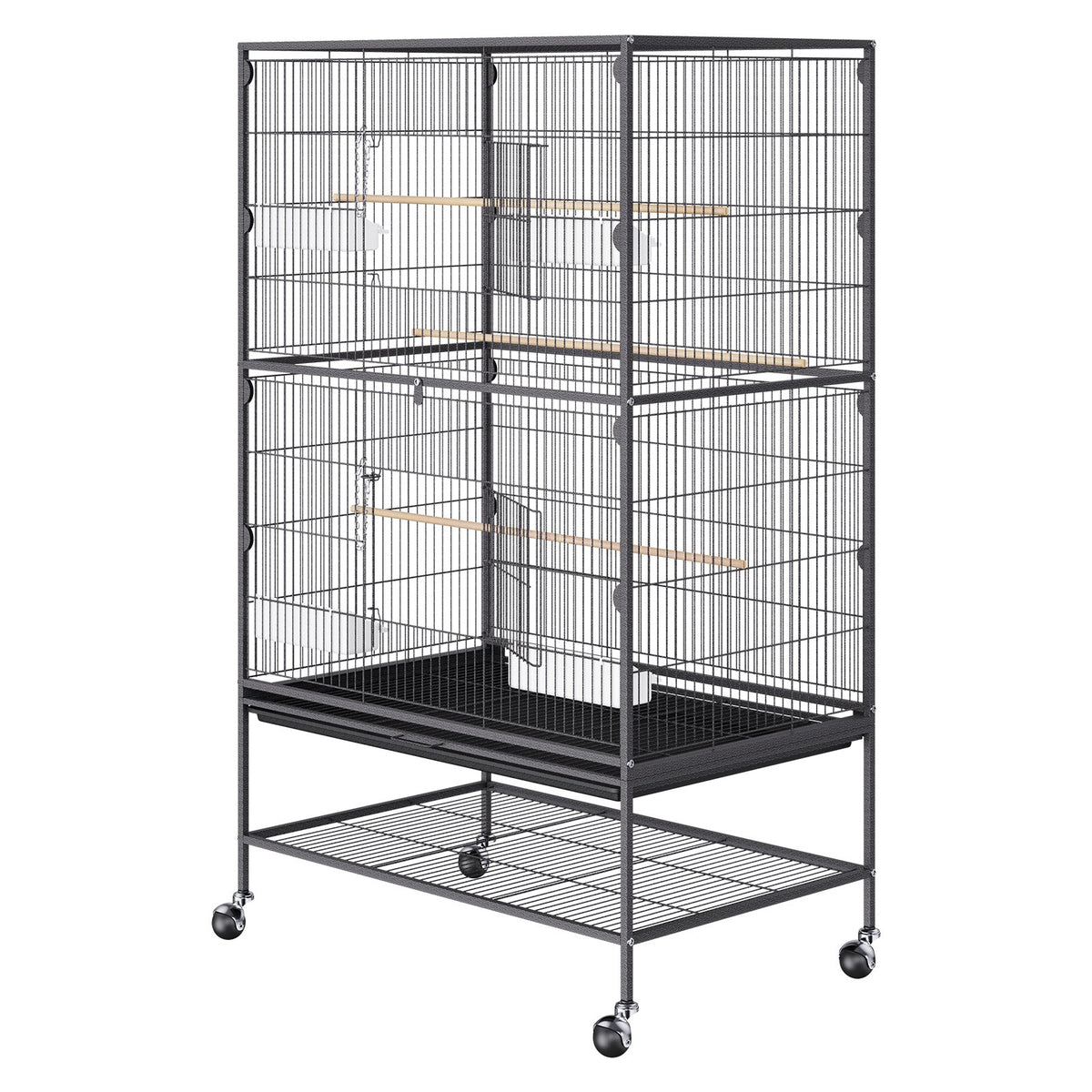 Large Bird Cage | 52" Carbon Steel Flight Cage for Parakeets, Cockatiels, Parrots & Macaws