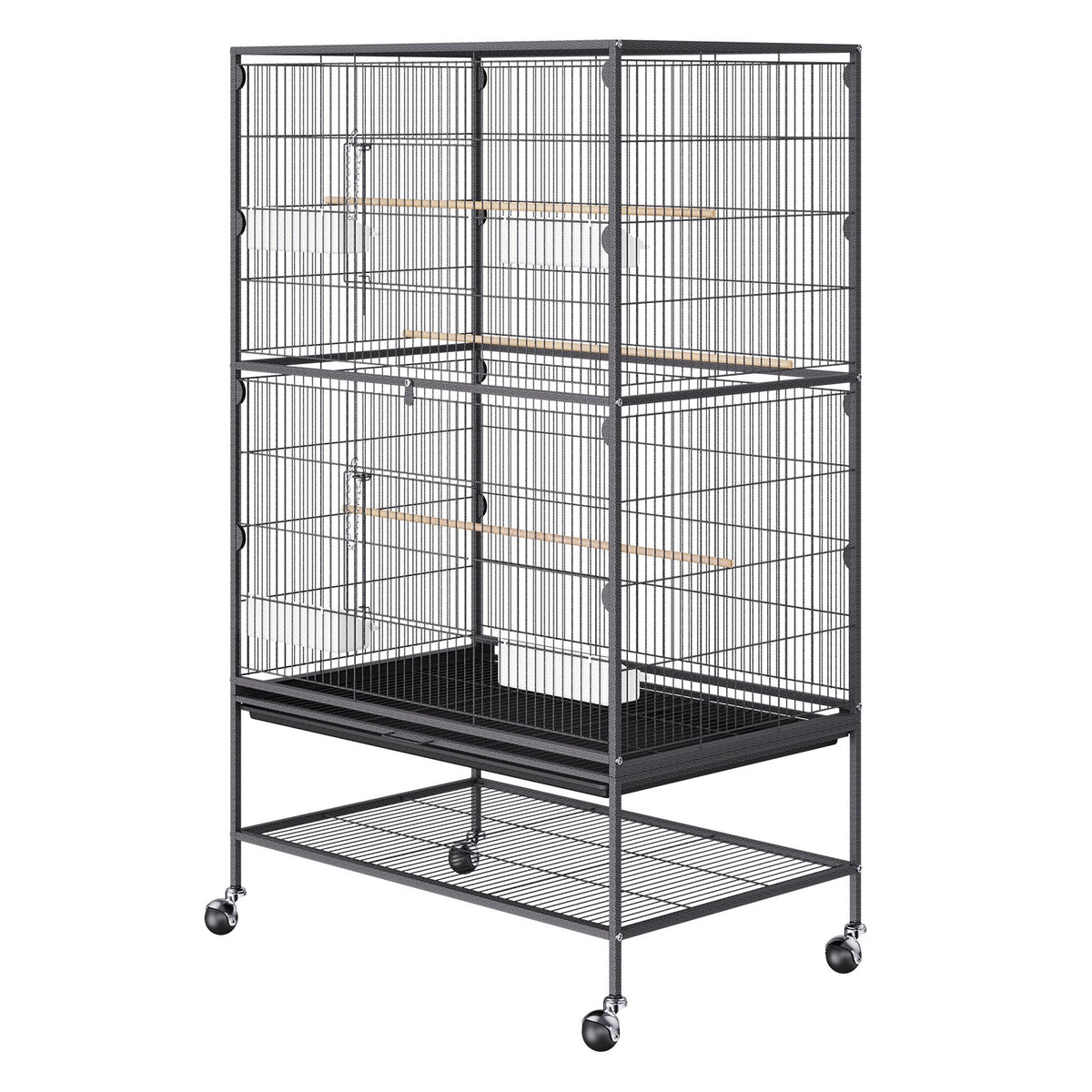 Large Bird Cage | 52" Carbon Steel Flight Cage for Parakeets, Cockatiels, Parrots & Macaws