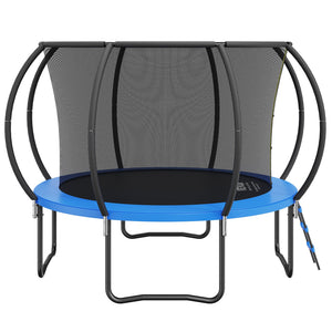 Trampoline | 10ft with Safety Net, Ladder & Curved Poles | Heavy Duty 330lb Capacity for Kids & Adults
