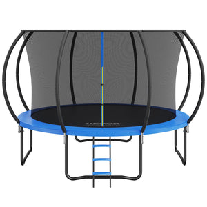 Trampoline | 3.66m Heavy Duty 181kg Capacity with Ladder, Curved Pole & Safety Net | Outdoor Recreational for Kids & Adults