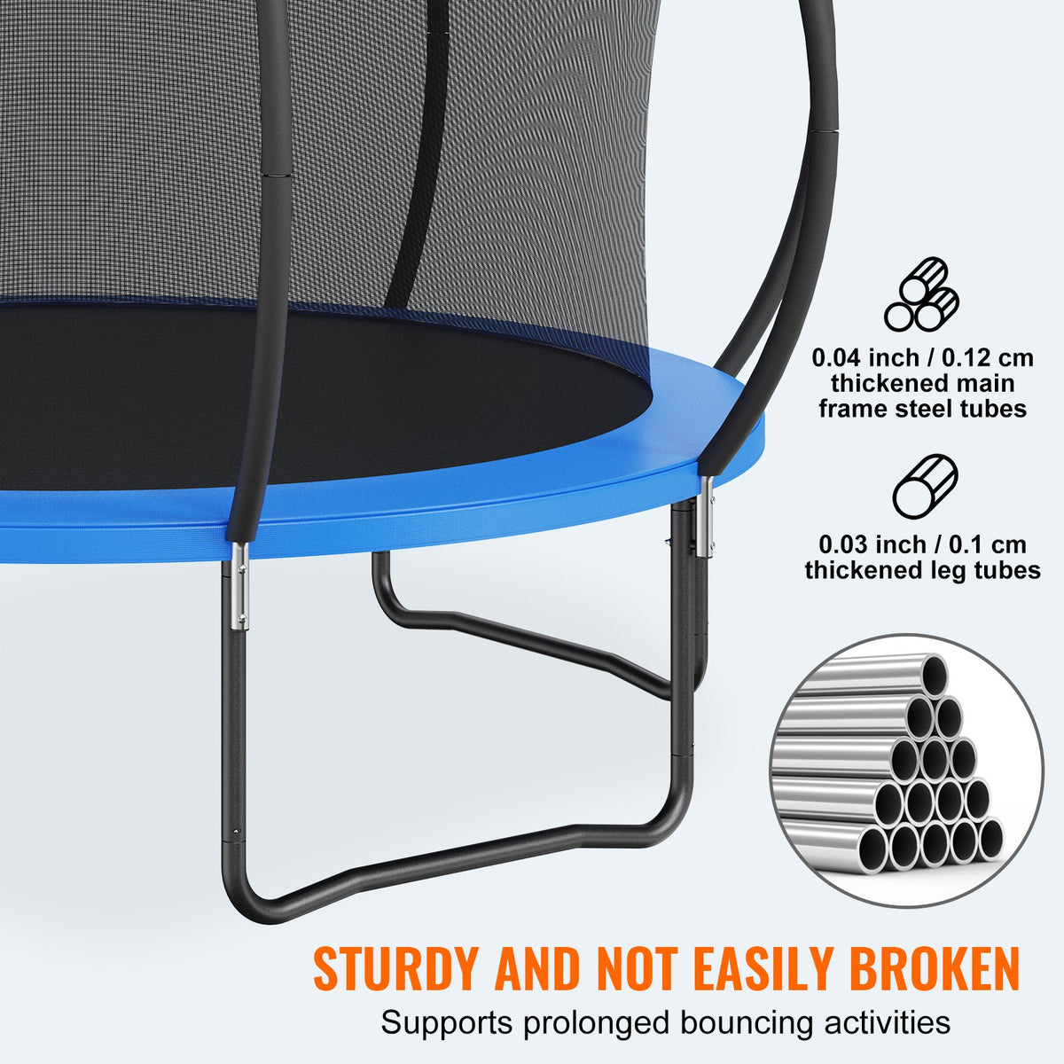 Trampoline | 3.66m Heavy Duty 181kg Capacity with Ladder, Curved Pole & Safety Net | Outdoor Recreational for Kids & Adults