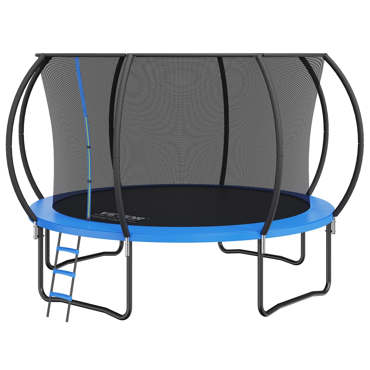 Trampoline | 3.66m Heavy Duty 181kg Capacity with Ladder, Curved Pole & Safety Net | Outdoor Recreational for Kids & Adults
