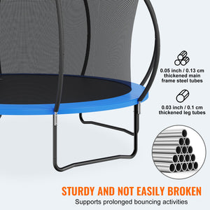 Trampoline | 14ft with Safety Net, Ladder & Curved Poles | Heavy Duty 450lb Capacity for Kids & Adults