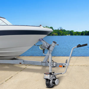 Electric Trailer Dolly 5000lbs Capacity | 350W 12V Jockey Wheel | 22ft/min Speed | Adjustable Clamp Height 12"-24.8" | 8" Rubber Tyre