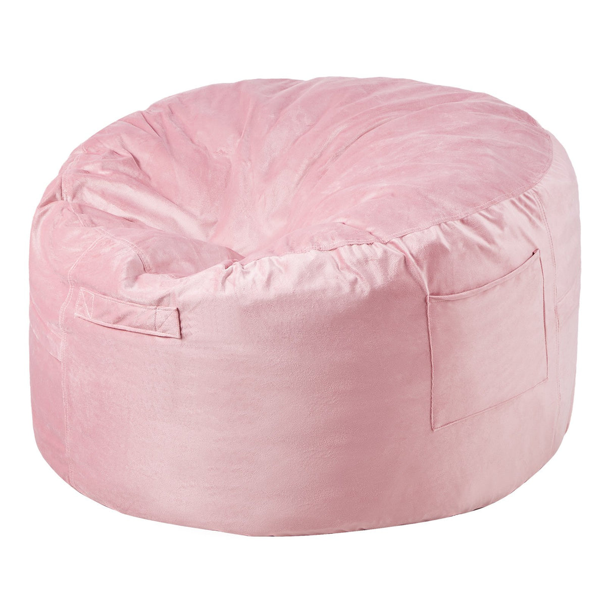 Round Bean Bag Chair | 91cm Velvet Cover | Pink