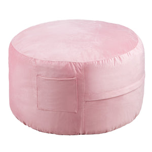 Round Bean Bag Chair | 91cm Velvet Cover | Pink