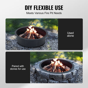 Fire Pit Ring 45" Round | Steel Campfire Ring Liner for DIY Outdoor Fire Pits