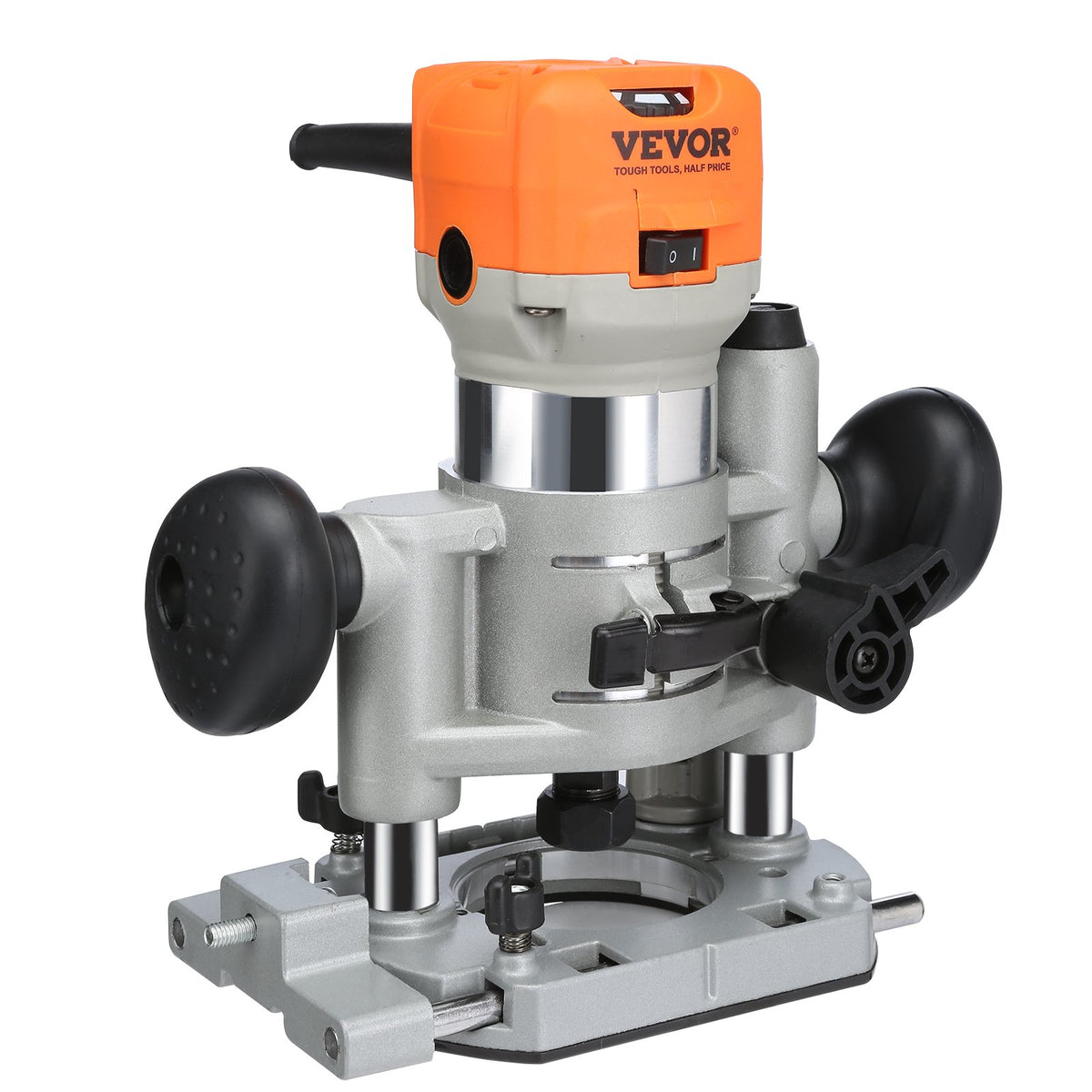 Wood Router 1.25HP 800W | Compact Router Tool with Plunge & Fixed Base | 30000RPM 6 Speeds | Includes Collets & Dust Hood