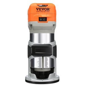 Wood Router 1.25HP 800W | 30,000RPM | 6-Speed Compact Trimmer with Collets & 12 Cutters