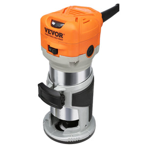 Wood Router 1.25HP 800W | 30,000RPM | 6-Speed Compact Trimmer with Collets & 12 Cutters