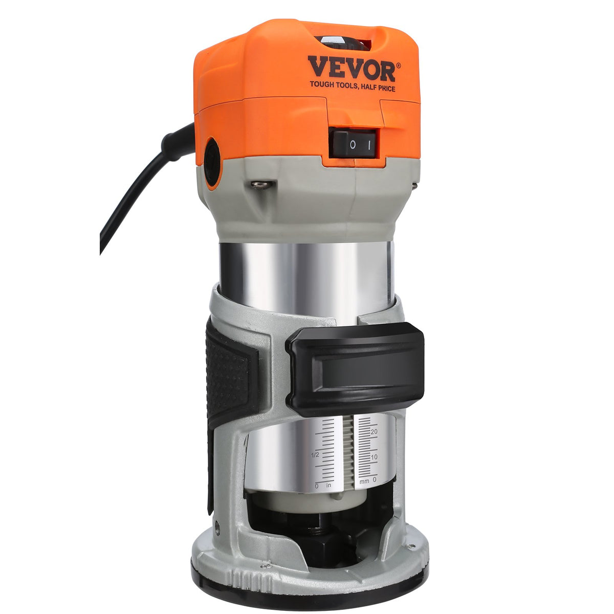 Wood Router 1.25HP 800W | 30,000RPM | 6-Speed Compact Trimmer with Collets & 12 Cutters