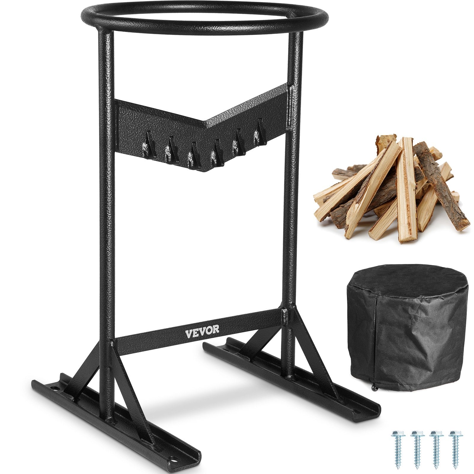 Firewood Kindling Splitter XL 9"x17" | V-Shaped Manual Log Splitter | Heavy Duty Steel Construction