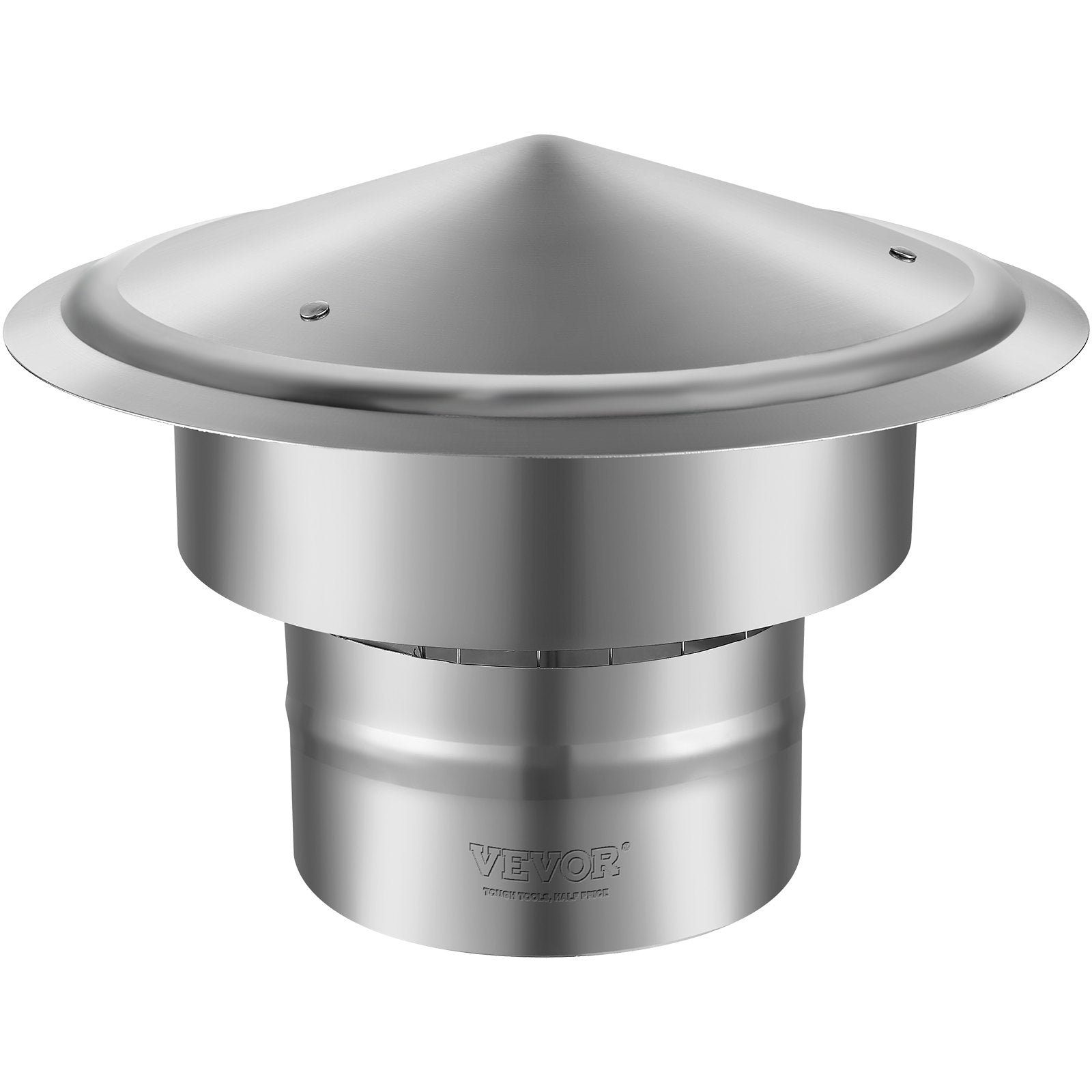 Chimney Cap 6" | 304 Stainless Steel Round Roof Rain Cover | Silver