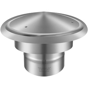 Chimney Cap 6" | 304 Stainless Steel Round Roof Rain Cover | Silver
