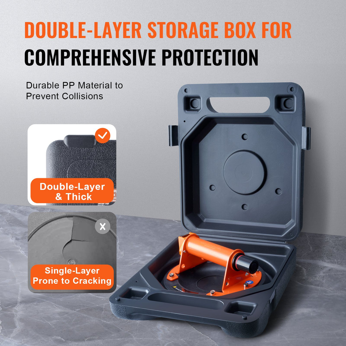 Glass Suction Cup 203mm | 278kg Capacity | With ABS Handle & Carry Case