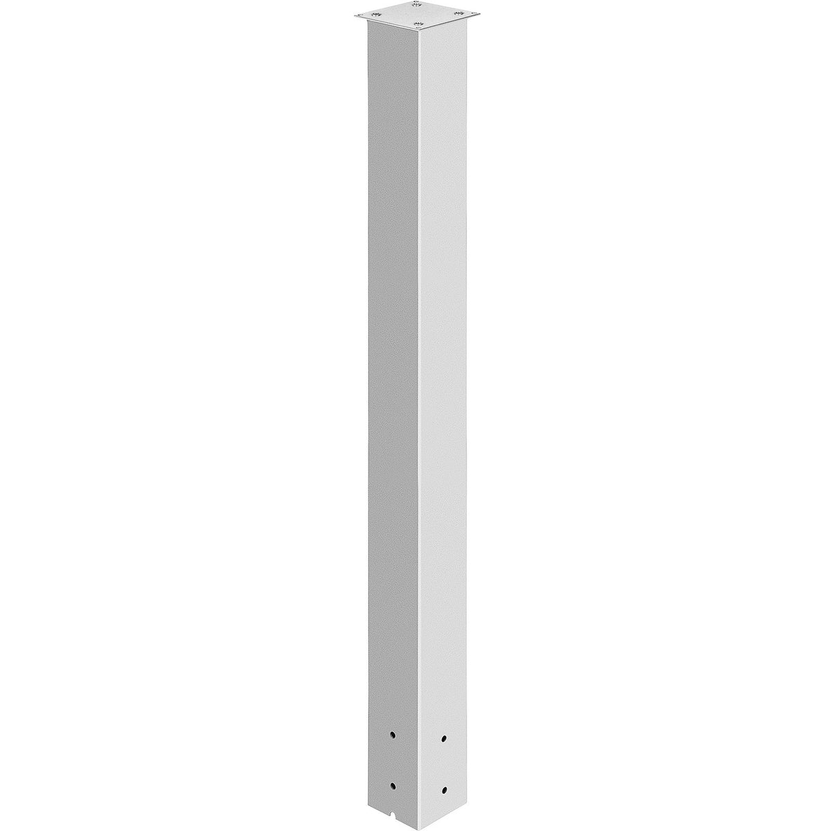 Mailbox Post 43" High | White Powder-Coated Q235 Steel Mailbox Stand | Universal Outdoor Post for Sidewalk & Curbside Installation