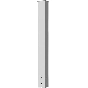 Mailbox Post 43" High | White Powder-Coated Q235 Steel Mailbox Stand | Universal Outdoor Post for Sidewalk & Curbside Installation
