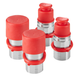 Hydraulic Couplers 1/2" Flat Face | 1/2" NPT Skid Steer Quick Connect | Includes 4 Dust Caps