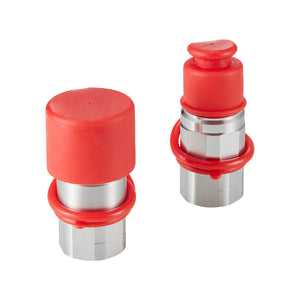 Hydraulic Couplers 1/2" Flat Face | 1/2" NPT Skid Steer Quick Connect | Includes 2 Dust Caps