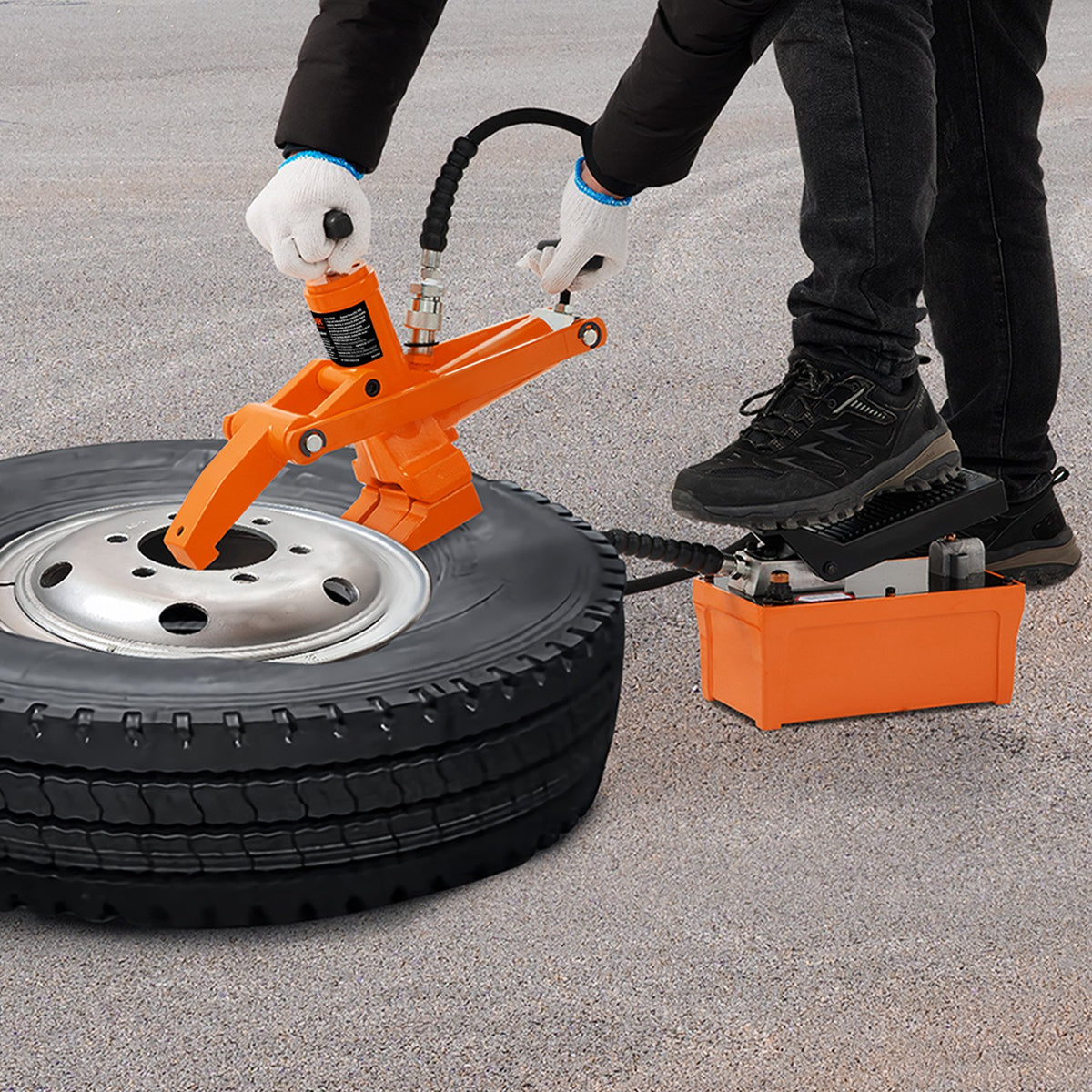 Hydraulic Bead Breaker | 1000 PSI Tire Bead Tool with Metal Foot Pump | For Tractor, Truck & ATV Tires