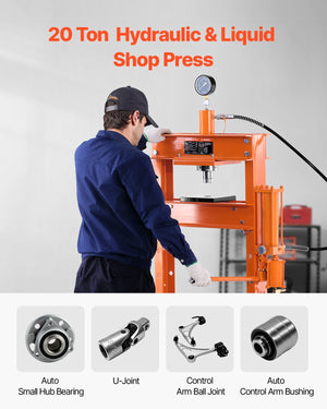 Hydraulic Shop Press 20T | With Press Plate for Bending & Assembly
