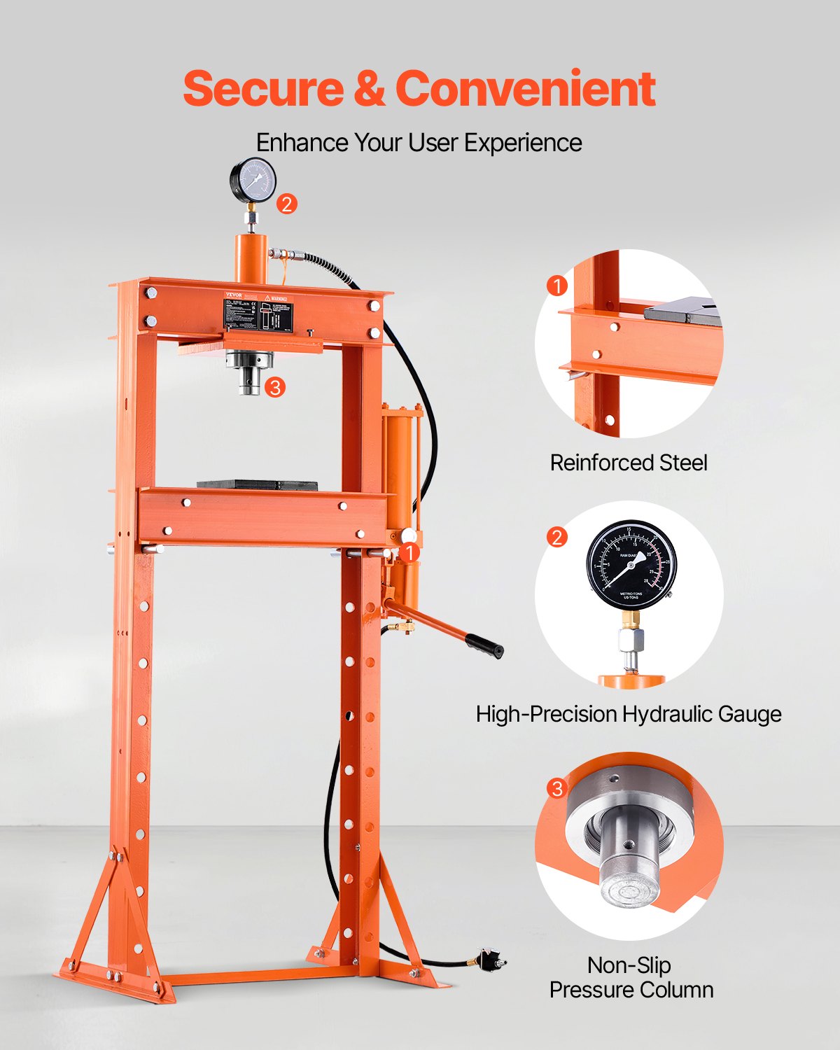 Hydraulic Shop Press 20T | With Press Plate for Bending & Assembly