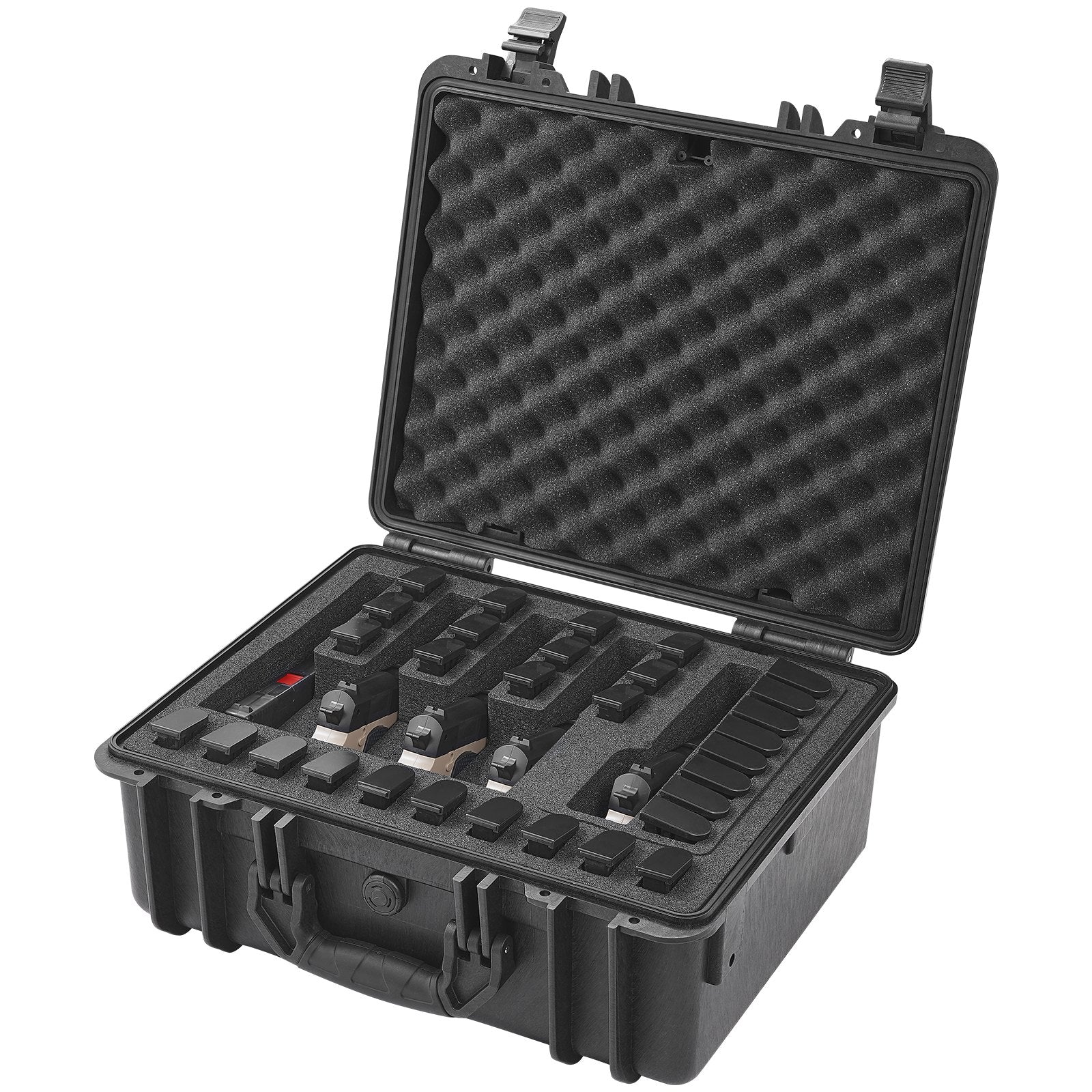Hard Pistol Case | Lockable with Pre-Cut Foam for 5 Pistols