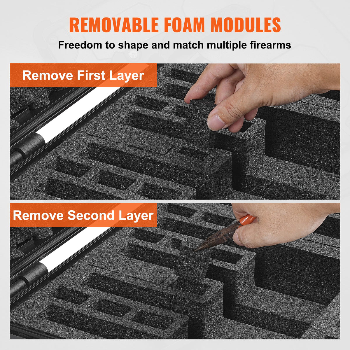 Hard Pistol Case | Lockable with Pre-Cut Foam for 5 Pistols