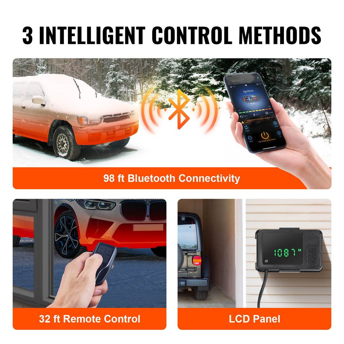 Bluetooth Diesel Air Heater | 12V 2KW with Altitude Adjustment, Remote & LCD | RV, Camper Van & Boat Heater