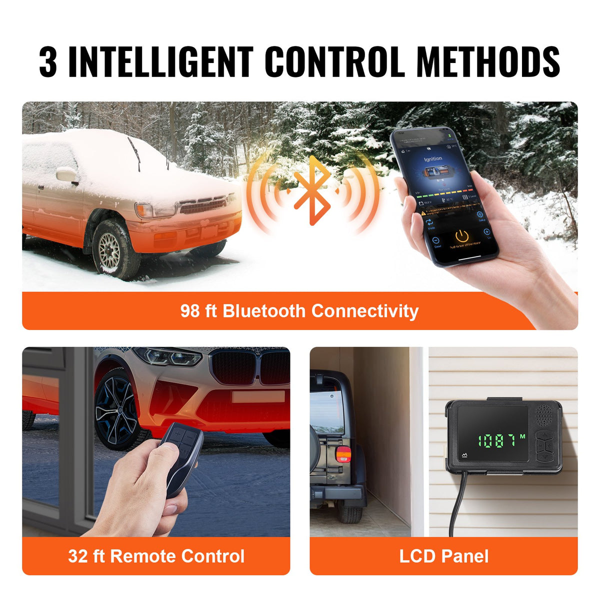 Bluetooth Diesel Air Heater | 12V 5KW with Altitude Adjustment, Remote & LCD | RV, Camper Van & Boat Heater