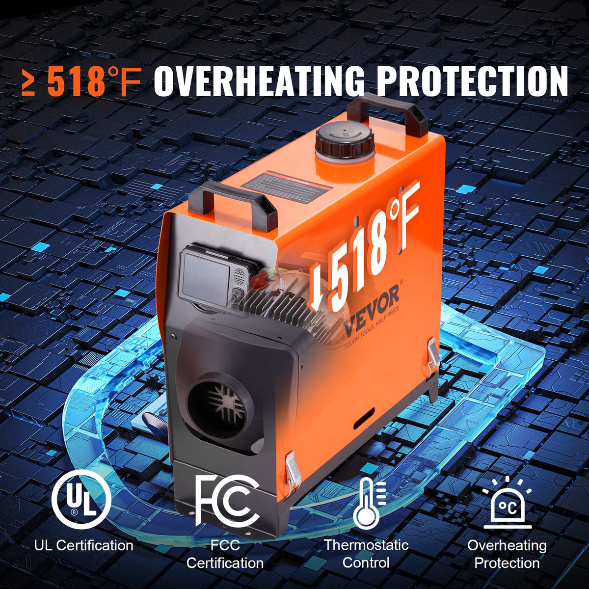 8KW Diesel Air Heater | Bluetooth App Control All-in-One Heater with Automatic Altitude Adjustment | LCD & Remote | Portable Parking Heater for Home, RV, Trailer, Camper, Van & Boat