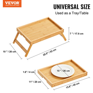 Bamboo Bed Tray Table | Foldable Legs | 40x28cm Breakfast & Laptop Desk