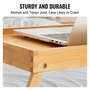 Bamboo Bed Tray Table | Foldable Legs | 40x28cm Breakfast & Laptop Desk