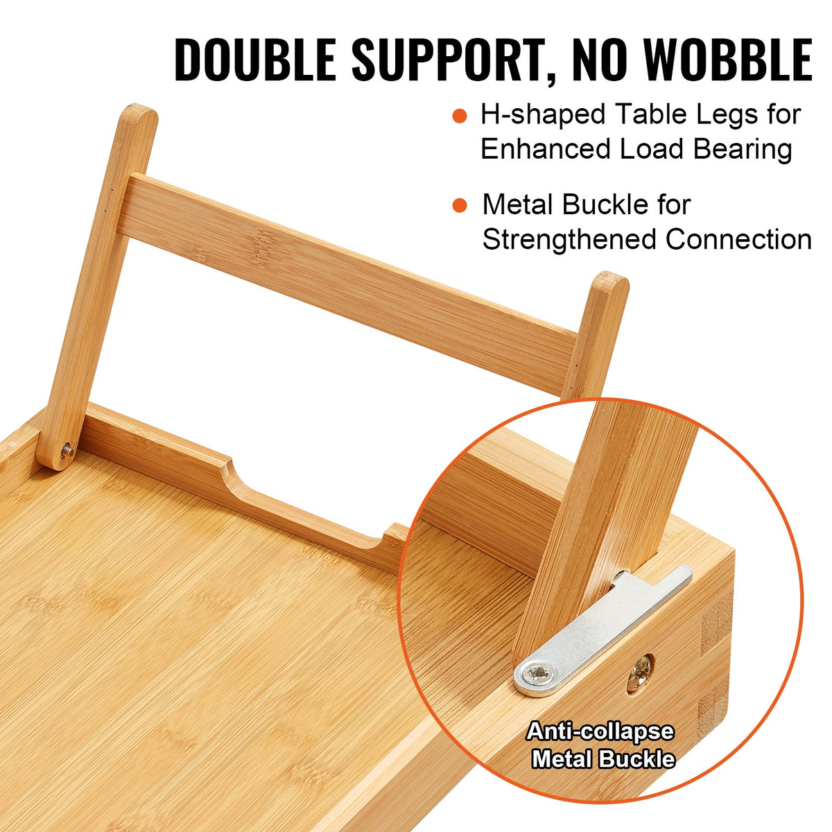 Bamboo Bed Tray Table | Foldable Legs | 40x28cm Breakfast & Laptop Desk