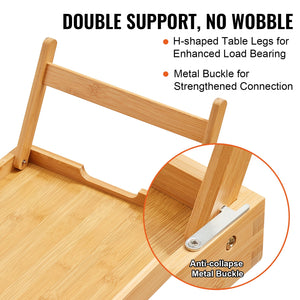 Bamboo Bed Tray Table | Foldable Legs | 40x28cm Breakfast & Laptop Desk