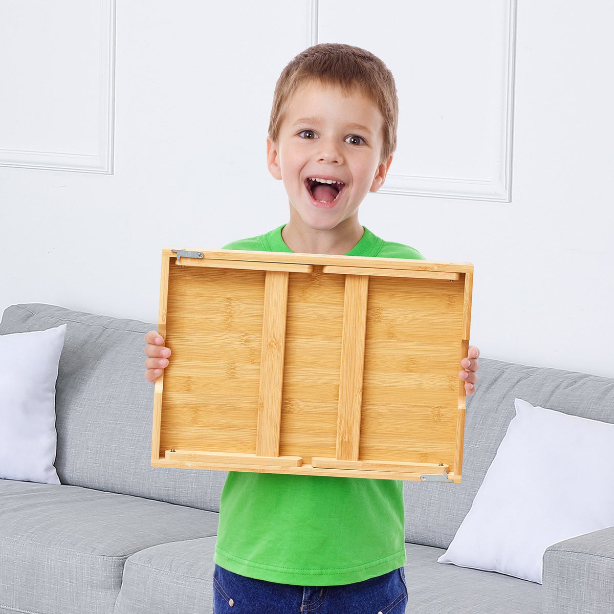 Bamboo Bed Tray Table | Foldable Legs | 40x28cm Breakfast & Laptop Desk