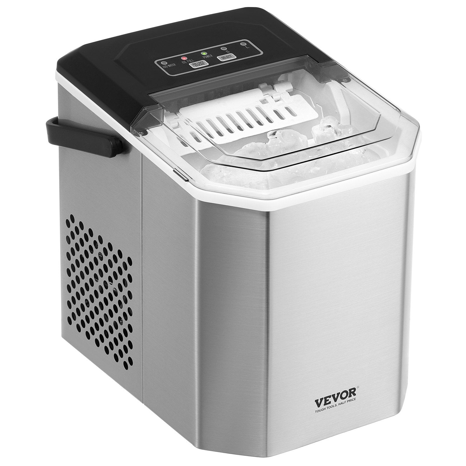 Countertop Ice Maker | 26lbs/24H Portable Self-Cleaning Machine with Scoop & Basket