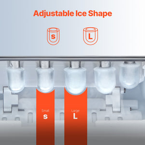 Countertop Ice Maker | 26lbs/24H Portable Self-Cleaning Machine with Scoop & Basket