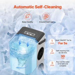 Countertop Ice Maker | 26lbs/24H Portable Self-Cleaning Machine with Scoop & Basket