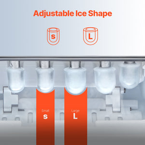 Portable Countertop Ice Maker 26lbs/24H | Self-Cleaning with Scoop & Basket | Compact Ice Machine for Home & Office