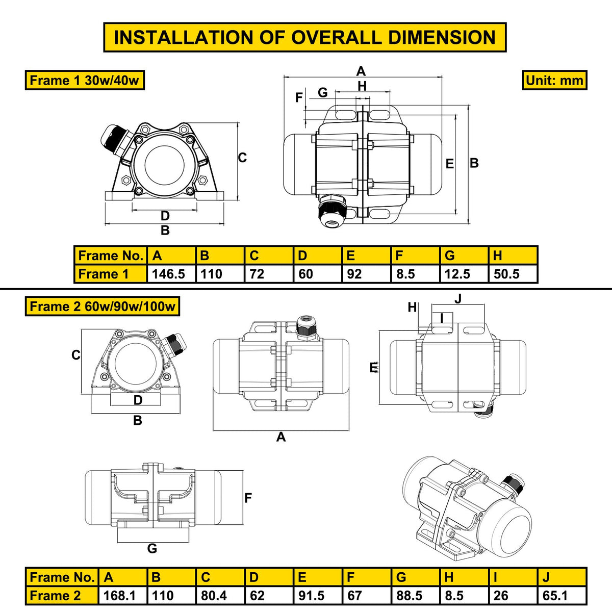 Concrete Vibrator Motor | 220V 40W Single Phase 3000RPM AC Motor