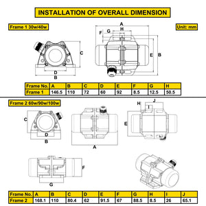 Concrete Vibrator Motor | 220V 40W Single Phase 3000RPM AC Motor