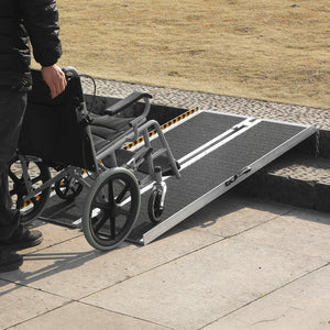 Portable Wheelchair Ramp 183cm | 363kg Capacity | Non-Slip Aluminium Folding Threshold Ramp | Mobility Scooter & Wheelchair Access Ramp for Steps, Stairs, Doorways & Curbs