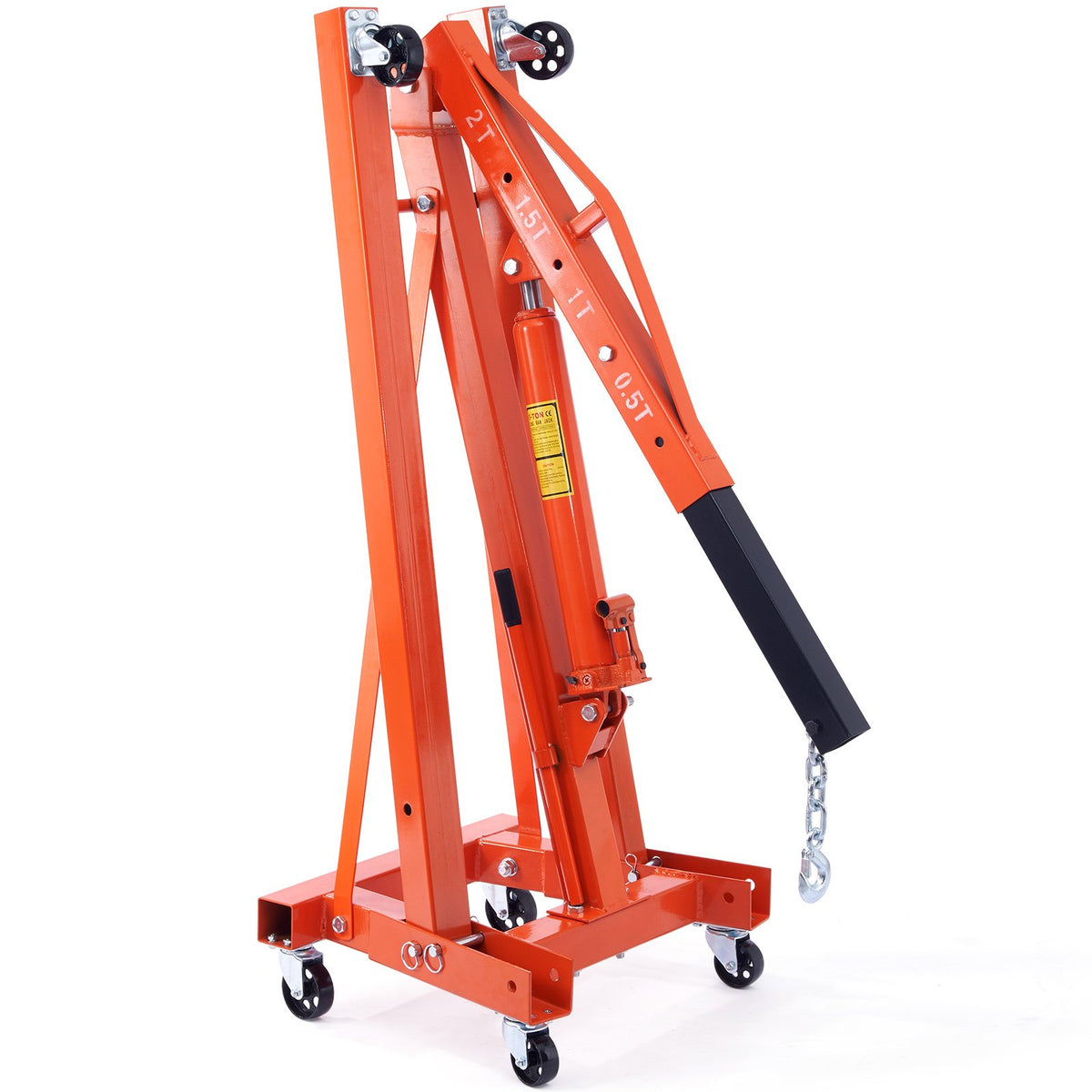 Hydraulic Engine Hoist | 2000kg Heavy Duty Foldable Shop Crane with Lever | Cherry Picker Engine Lifter