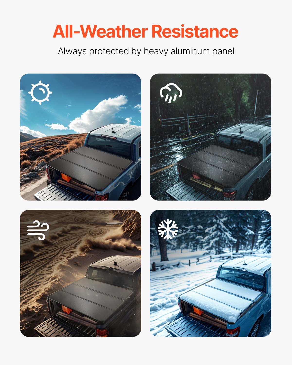 Tri-Fold Tonneau Cover | Fits 2015-2024 Ford F-150 | 2004mm Bed | 181kg Capacity | LED Light | Black