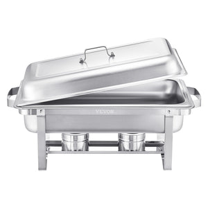 Chafing Dish Buffet Set | 8Qt 6-Pack Full-Size Stainless Steel