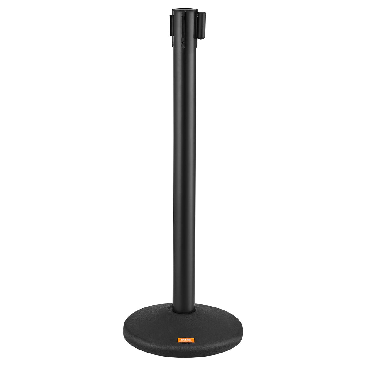 Crowd Control Stanchions 2 Pack | Black Retractable Belt Queue Barrier Posts | For Parties, Airports & Exhibitions