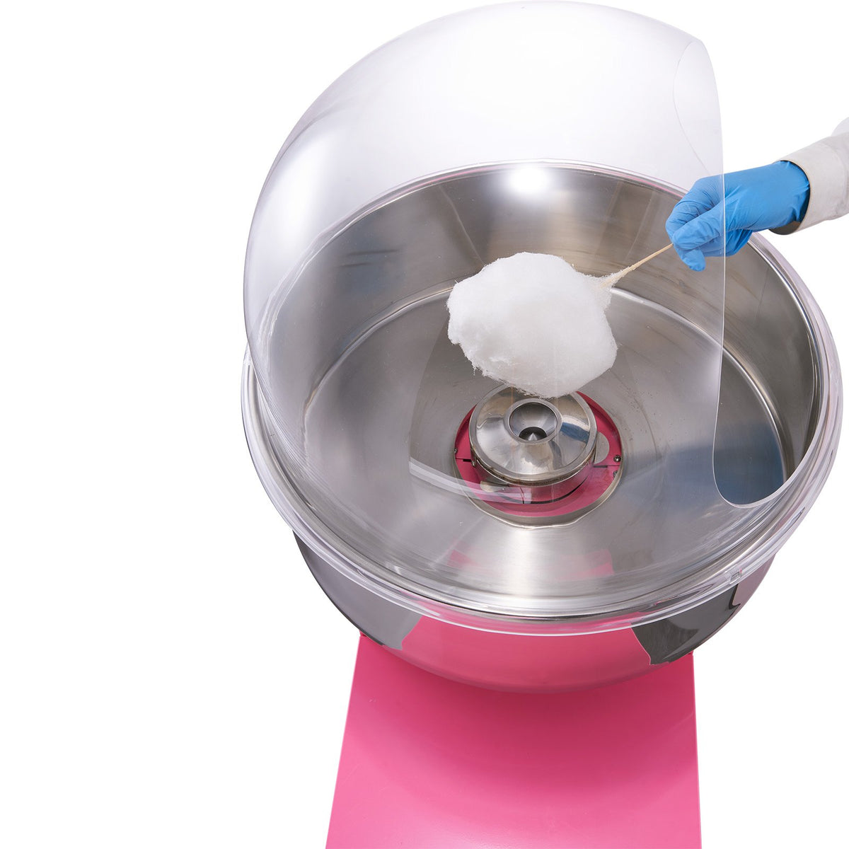 Cotton Candy Machine 1000W with Cart & Cover | Commercial Sugar Floss Maker for Parties
