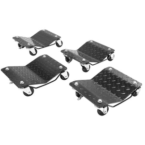 Car Dolly Set | 4-Piece Heavy Duty 6000lb Wheel Skate Dollies for Auto Repair